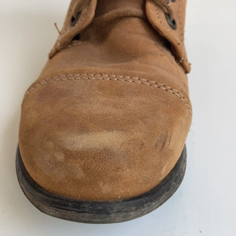 Steve Madden Tuundra lace up back zip camel ankle boot granny paddock boot